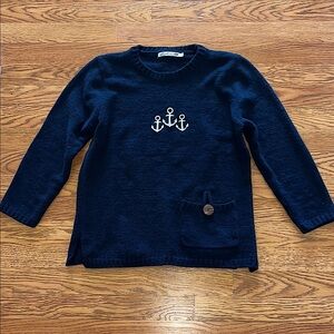 Anchors Away Navy Sailing Sweater By LuLu-B Colorful Comfy Clothing Company